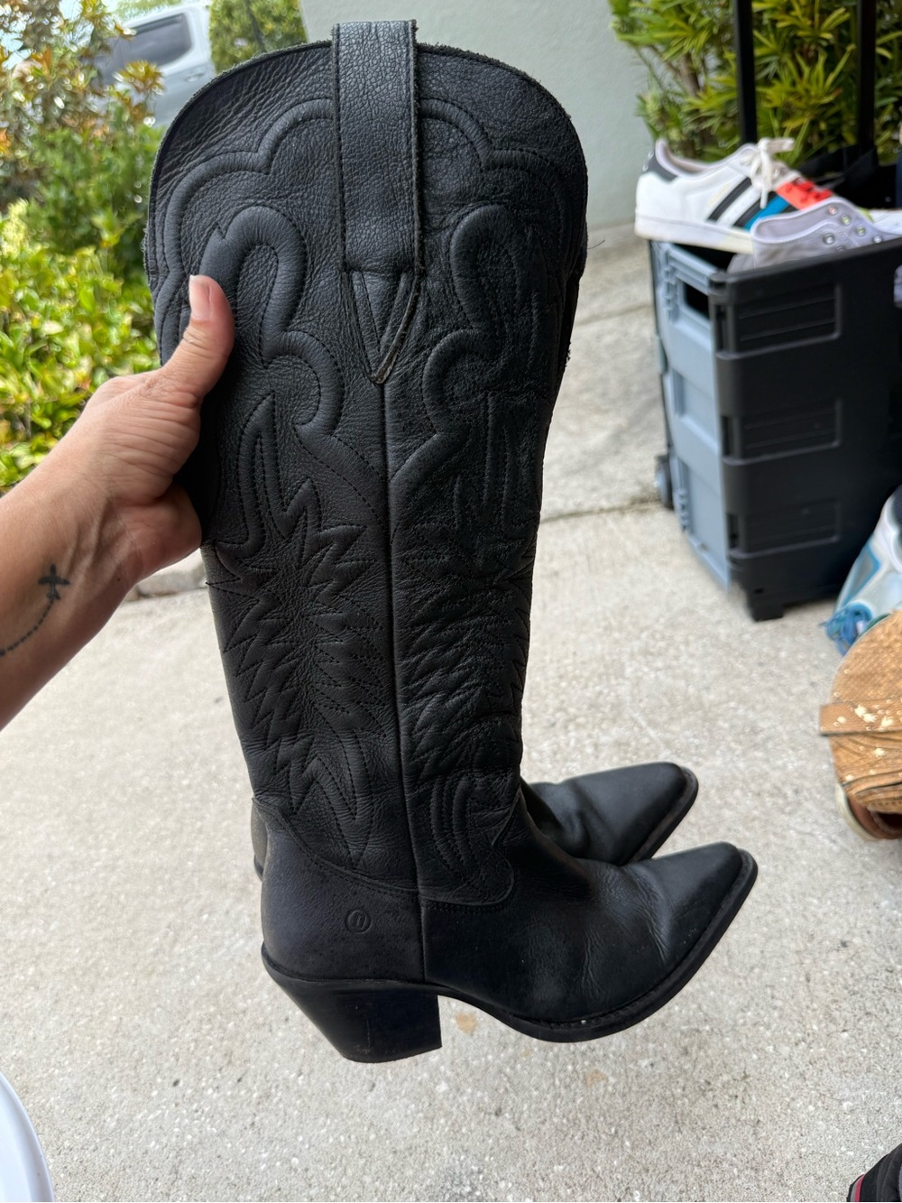 dingo Black Western Knee-High Heeled Boots